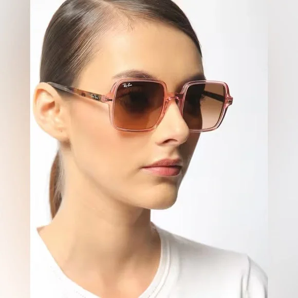 Ray-Ban Transparent Pink Sunglasses with Brown Lenses - Picture 4 of 14